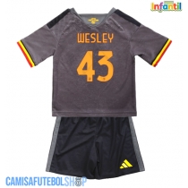 Camisa de time de futebol AS Roma Wesley Franca #43 Replicas 3º Equipamento Infantil 2026-27 Manga Curta (+ Calças curtas)